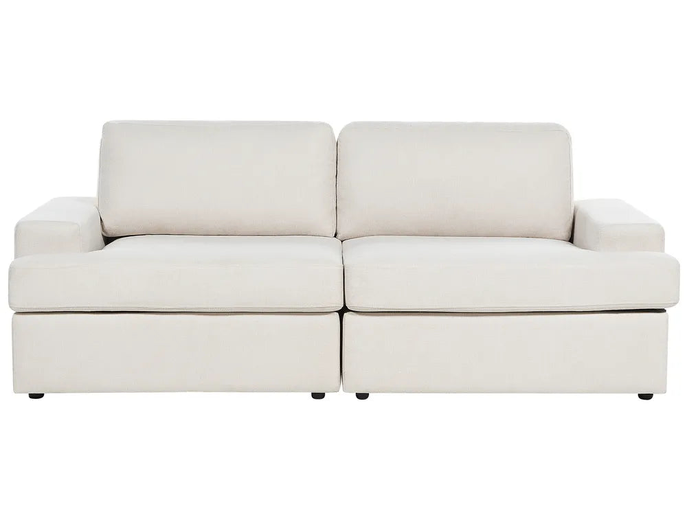 Living Room Set 4 Seater Fabric Light Beige Milnor