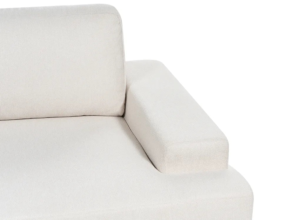 Living Room Set 4 Seater Fabric Light Beige Milnor