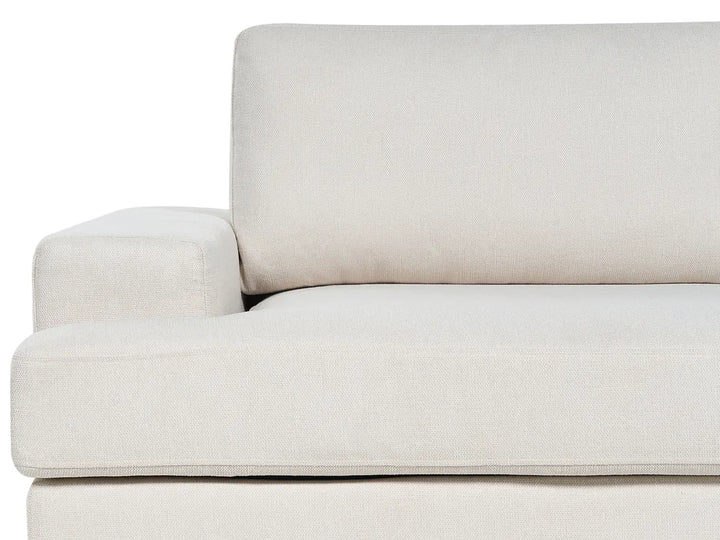 Living Room Set 4 Seater Fabric Light Beige Milnor