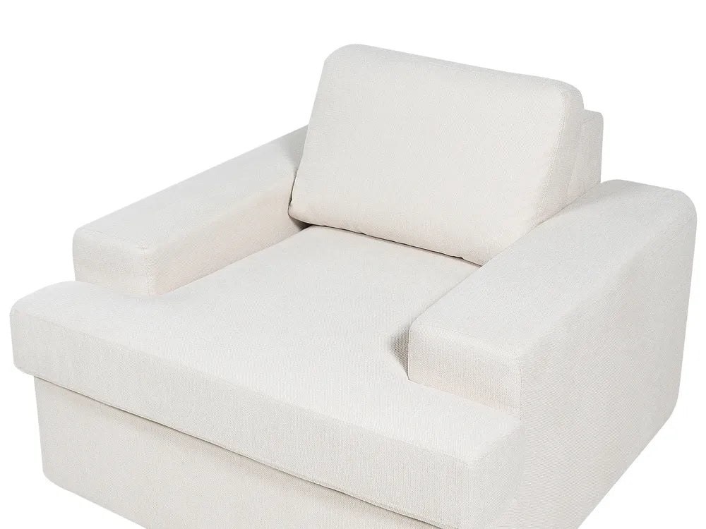 Living Room Set 4 Seater Fabric Light Beige Milnor