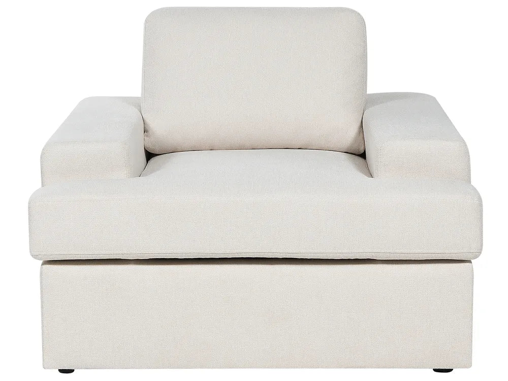Living Room Set 4 Seater Fabric Light Beige Milnor