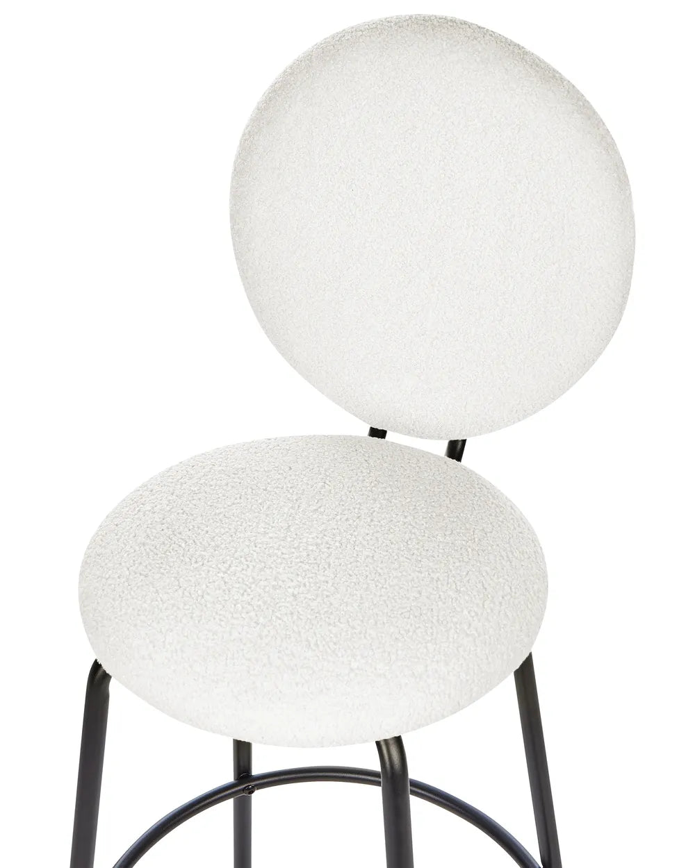 Set of 2 Bar Chairs Boucle White Lila