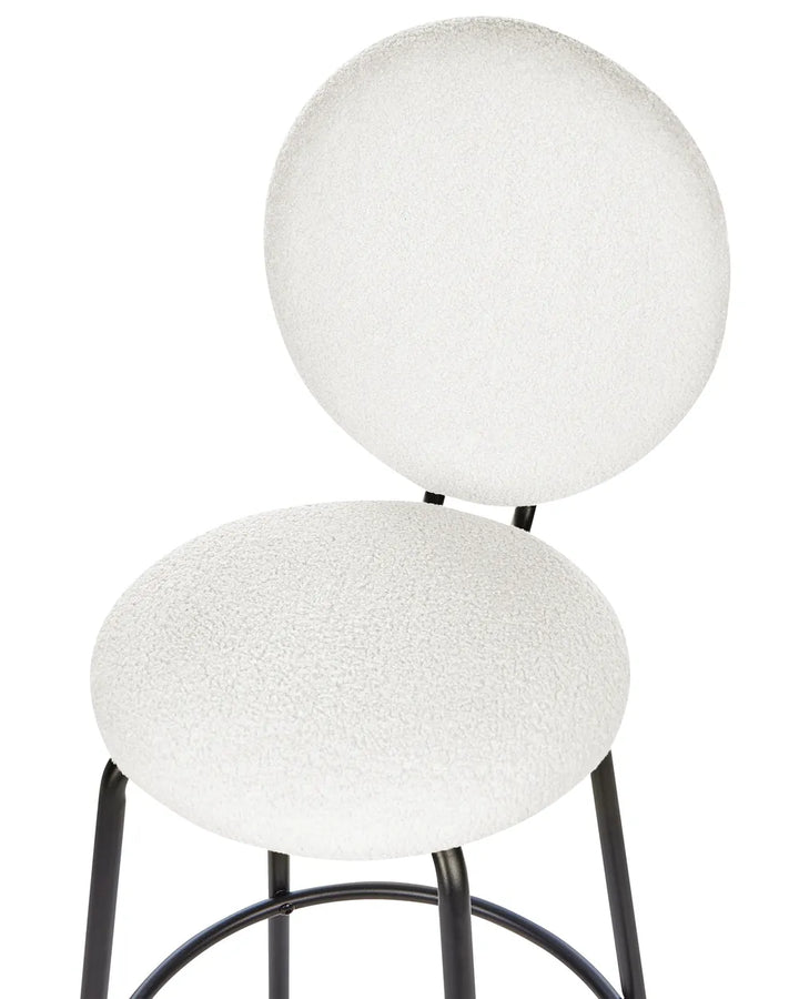 Set of 2 Bar Chairs Boucle White Lila