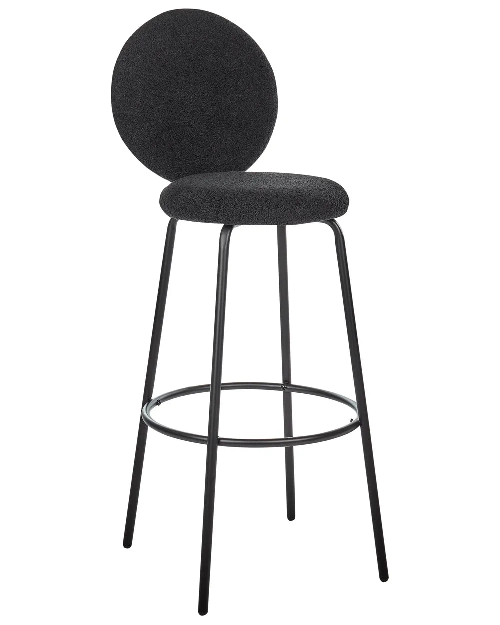 Set of 2 Bar Chairs Boucle Black Lila