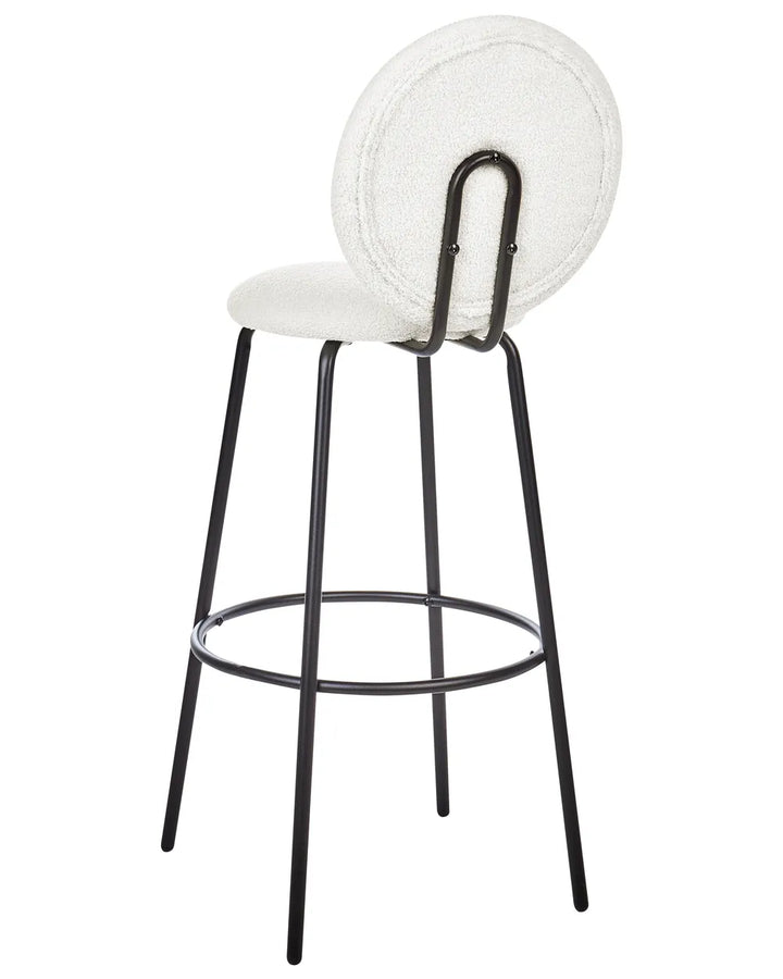 Set of 2 Bar Chairs Boucle White Lila