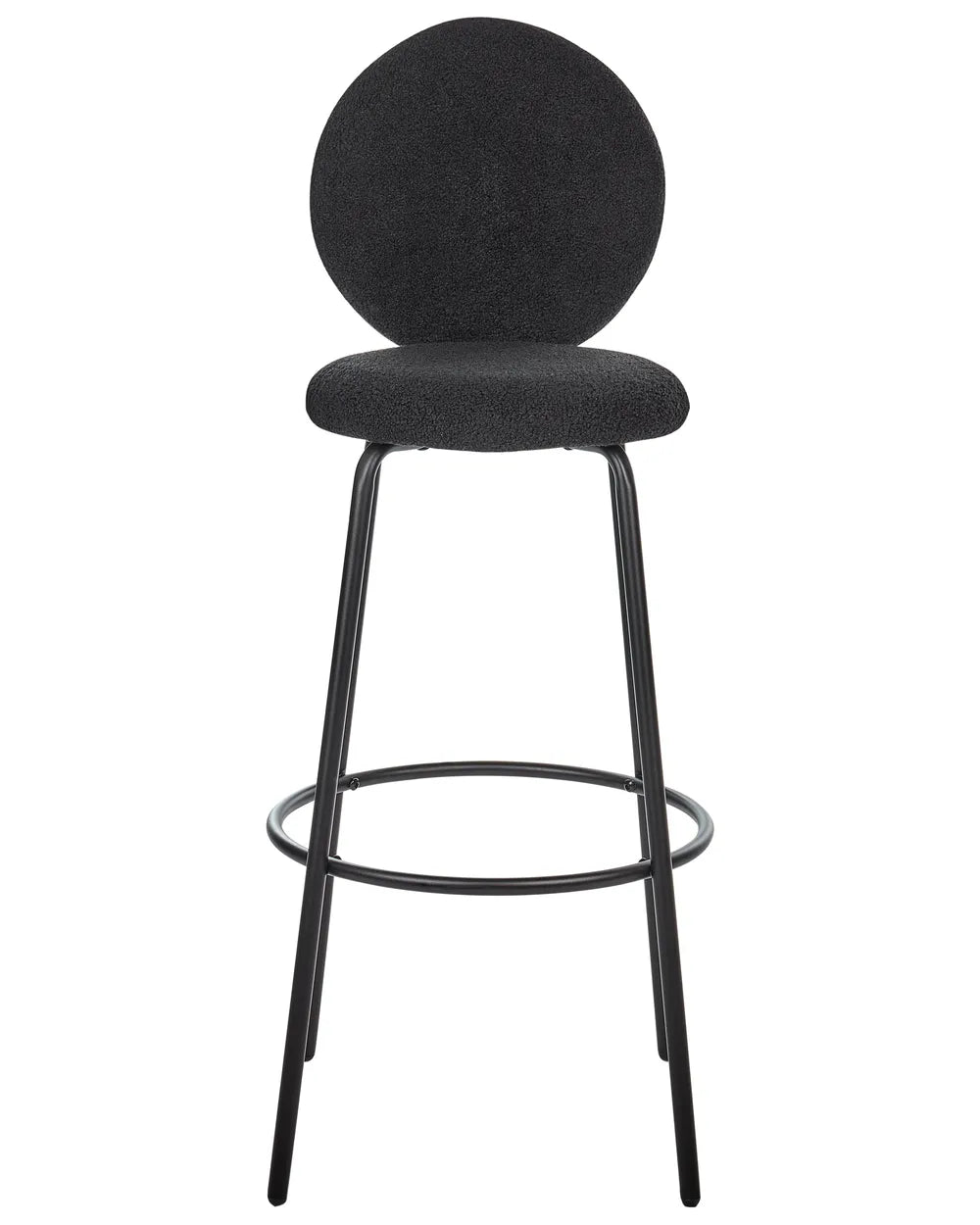 Set of 2 Bar Chairs Boucle Black Lila