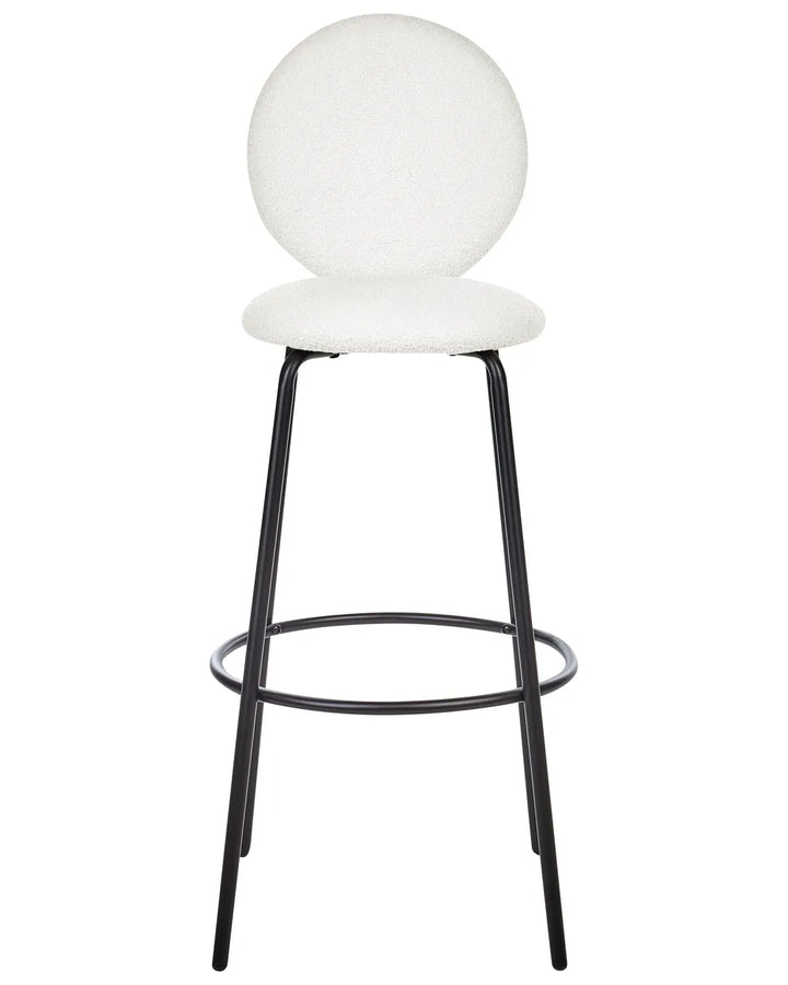Set of 2 Bar Chairs Boucle White Lila