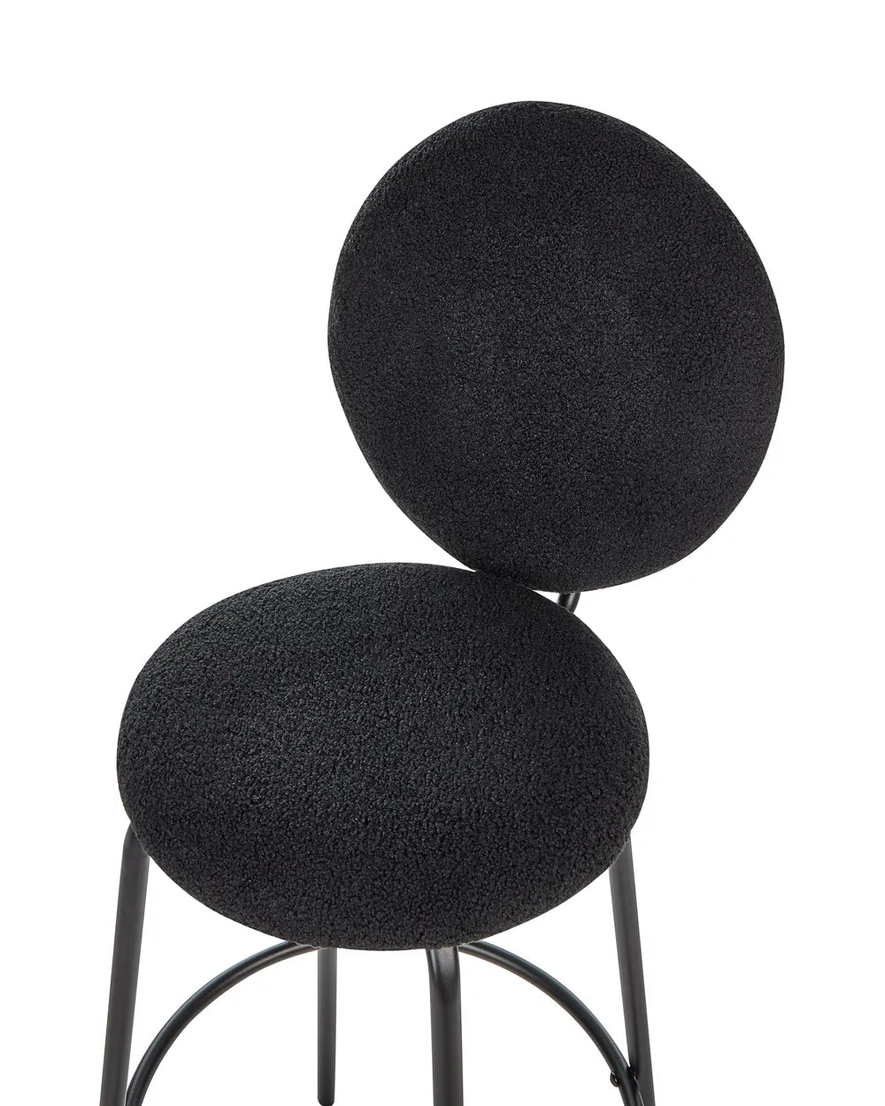 Set of 2 Bar Chairs Boucle Black Lila