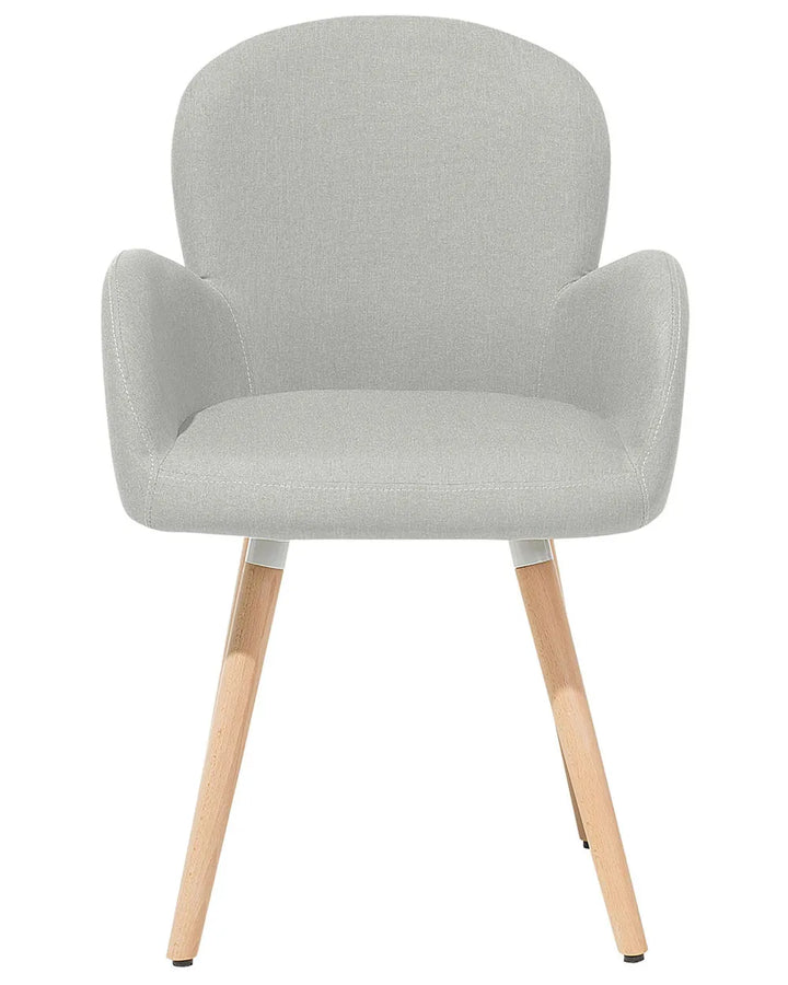 Set of 2 Dining Chairs Fabric Light Grey Arshanti