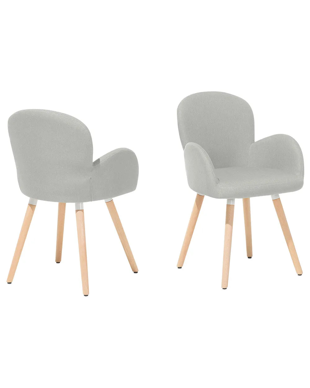 Set of 2 Dining Chairs Fabric Light Grey Arshanti