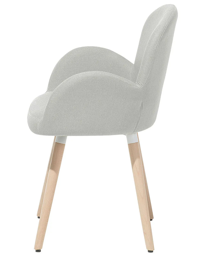 Set of 2 Dining Chairs Fabric Light Grey Arshanti