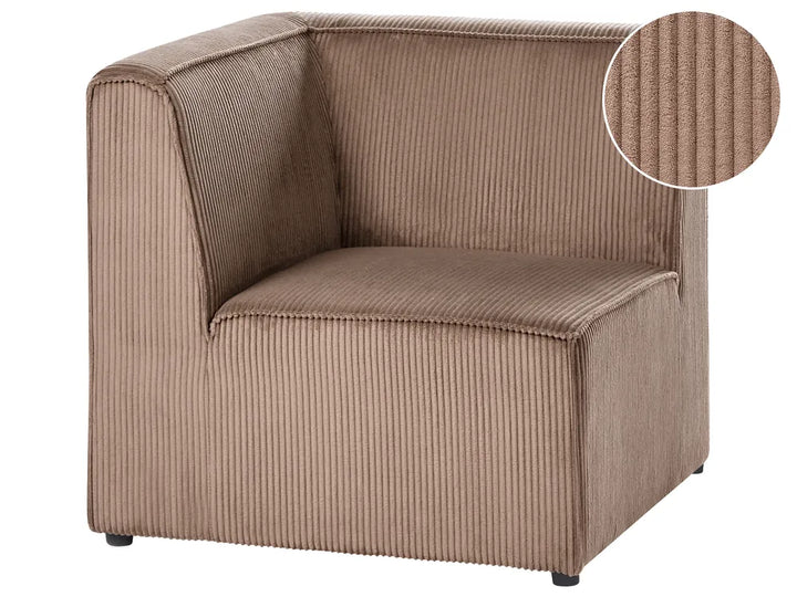 Brown armchair with close-up detail on texture