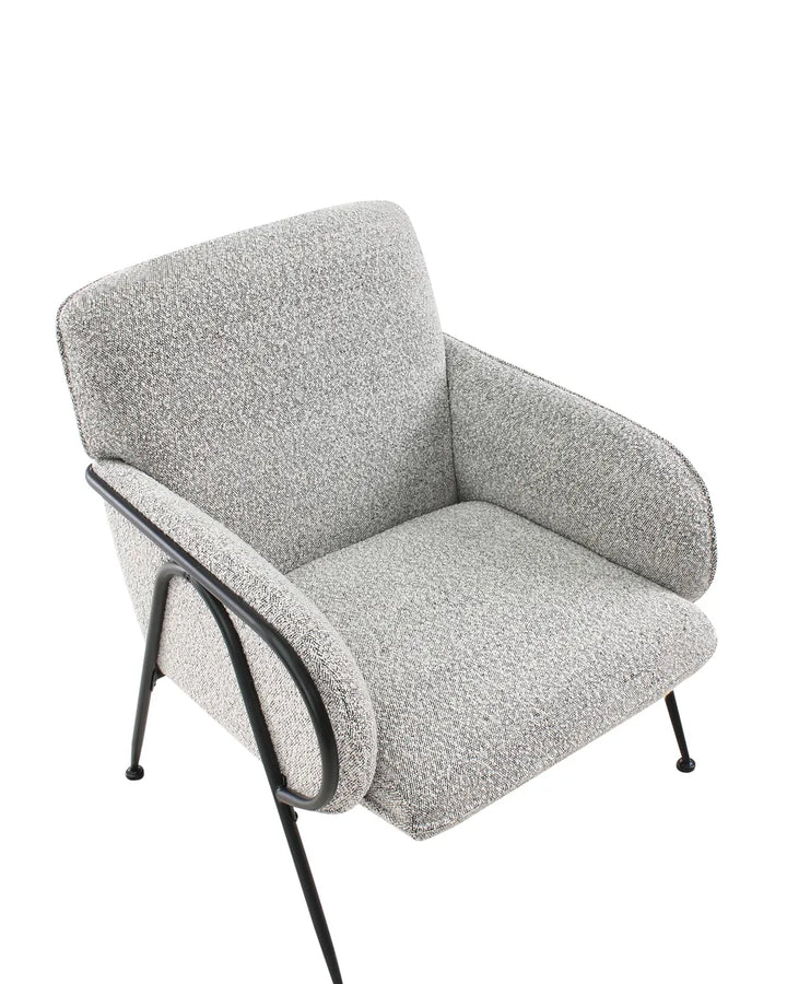 Armchair Fabric Black/ White Cadin