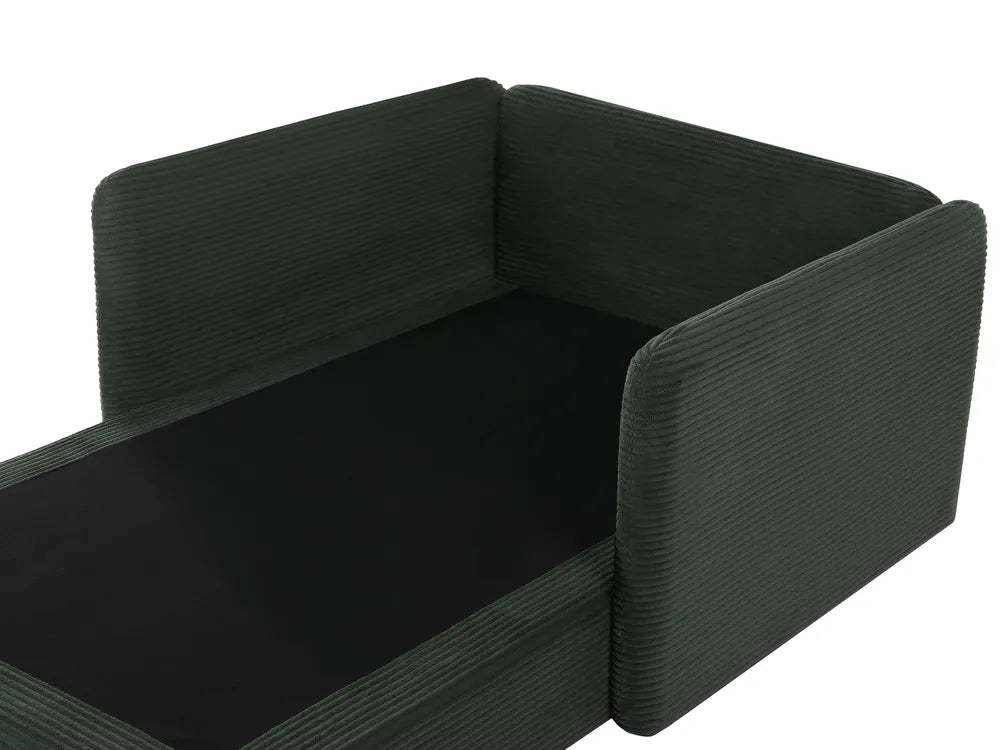 Modular Corner Sofa 3 Seater Corduroy Dark Green Right Hand Nyhan