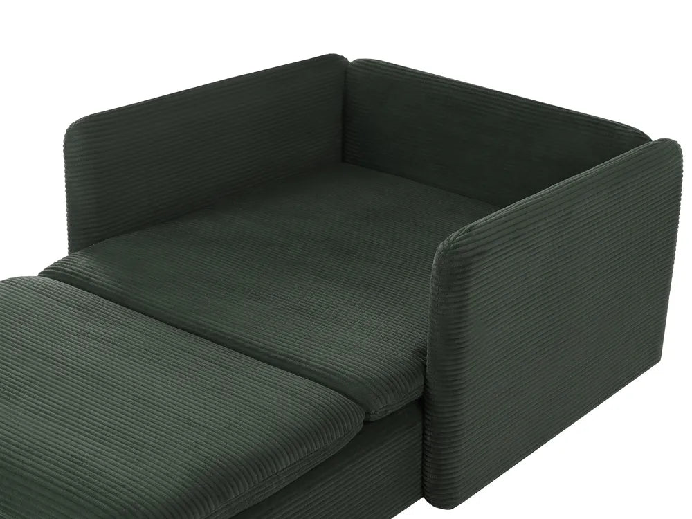 Modular Corner Sofa 3 Seater Corduroy Dark Green Right Hand Nyhan