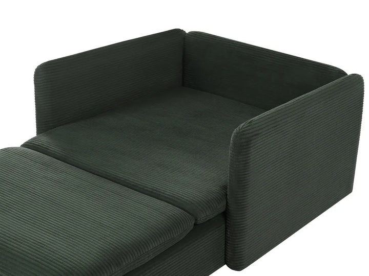 Modular Corner Sofa 3 Seater Corduroy Dark Green Right Hand Nyhan