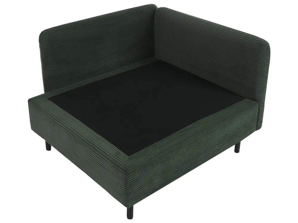 Modular Corner Sofa 3 Seater Corduroy Dark Green Right Hand Nyhan