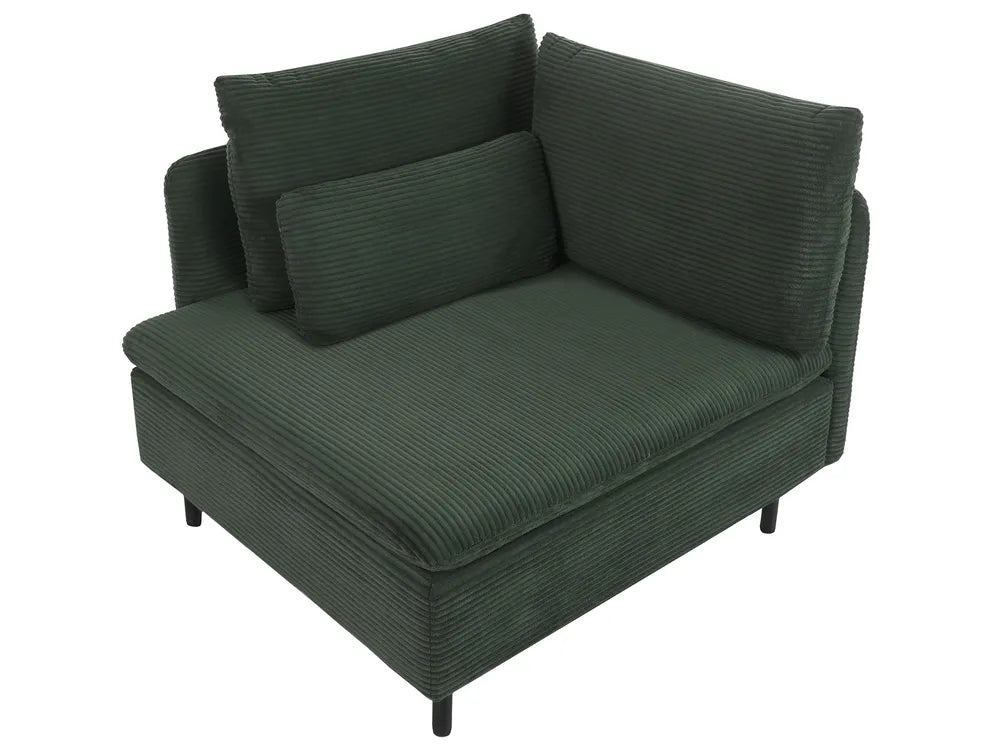 Modular Corner Sofa 3 Seater Corduroy Dark Green Right Hand Nyhan