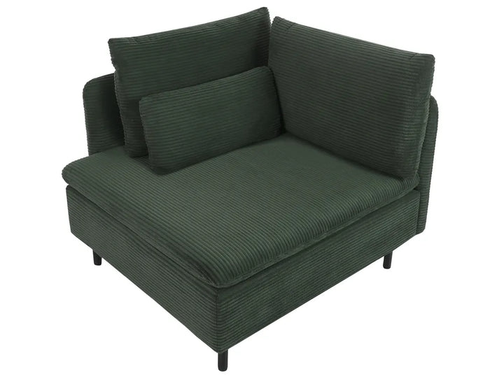 Modular Corner Sofa 3 Seater Corduroy Dark Green Right Hand Nyhan