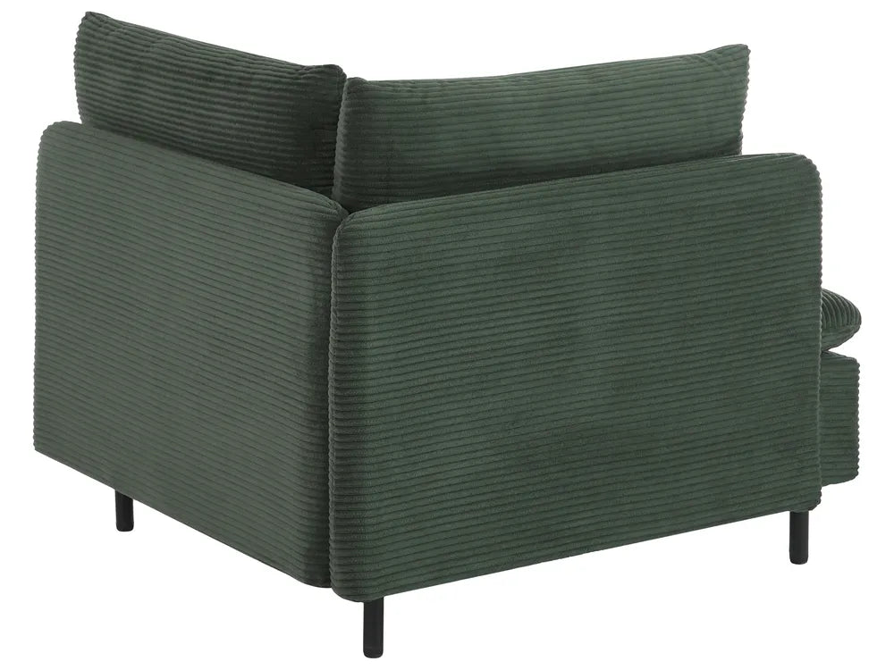 Modular Corner Sofa 3 Seater Corduroy Dark Green Right Hand Nyhan