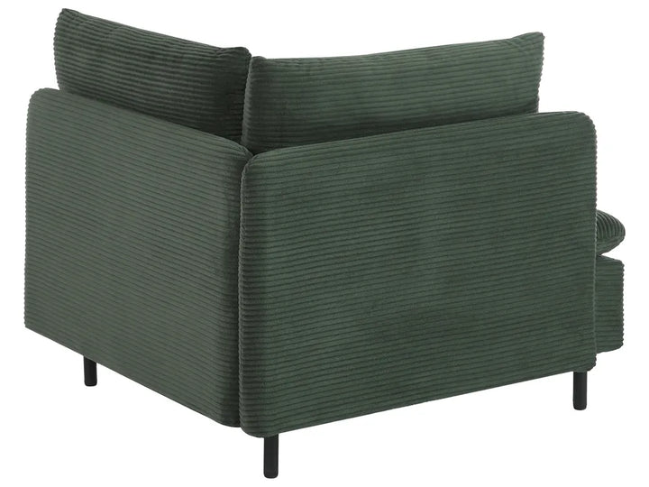 Modular Corner Sofa 3 Seater Corduroy Dark Green Right Hand Nyhan
