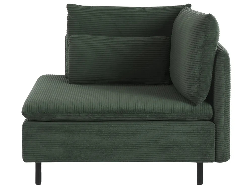 Modular Corner Sofa 3 Seater Corduroy Dark Green Right Hand Nyhan