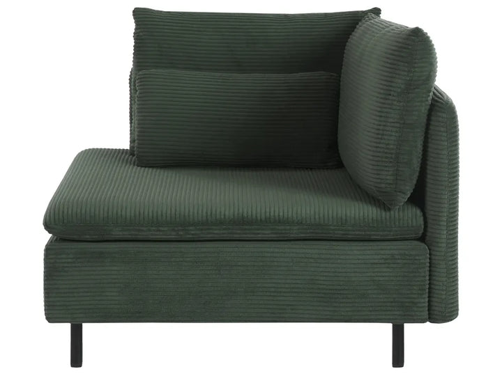 Modular Corner Sofa 3 Seater Corduroy Dark Green Right Hand Nyhan