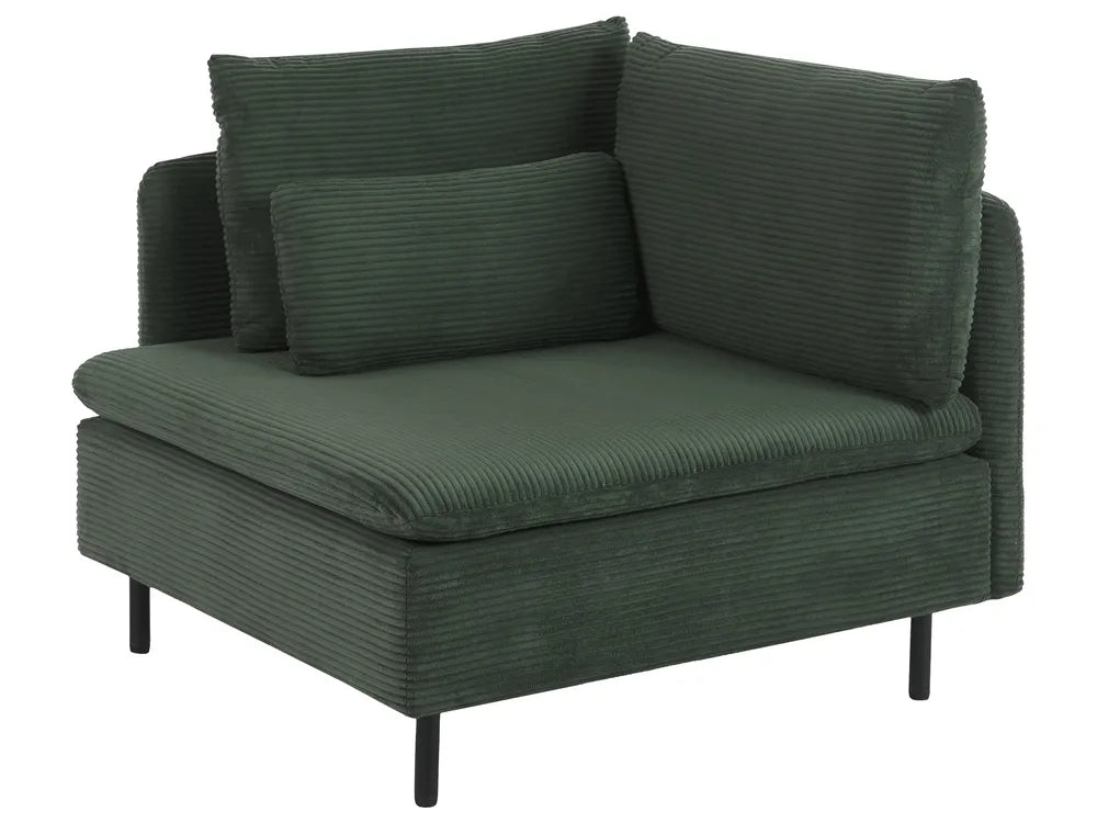 Modular Corner Sofa 3 Seater Corduroy Dark Green Right Hand Nyhan