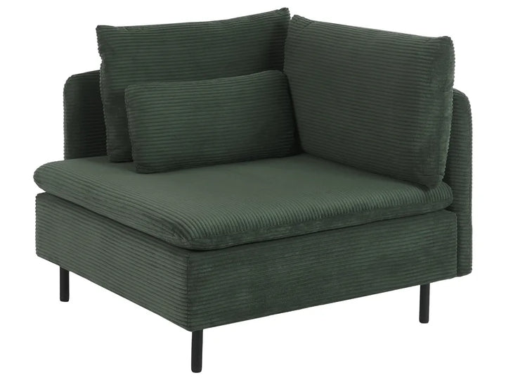 Modular Corner Sofa 3 Seater Corduroy Dark Green Right Hand Nyhan