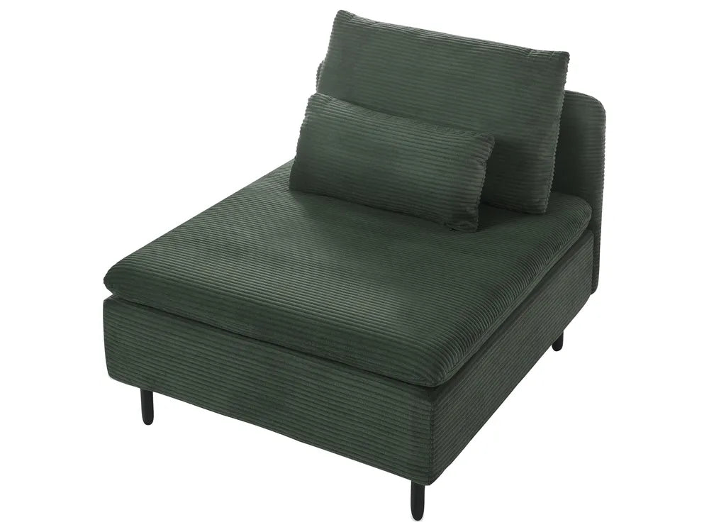 Modular Corner Sofa 3 Seater Corduroy Dark Green Right Hand Nyhan