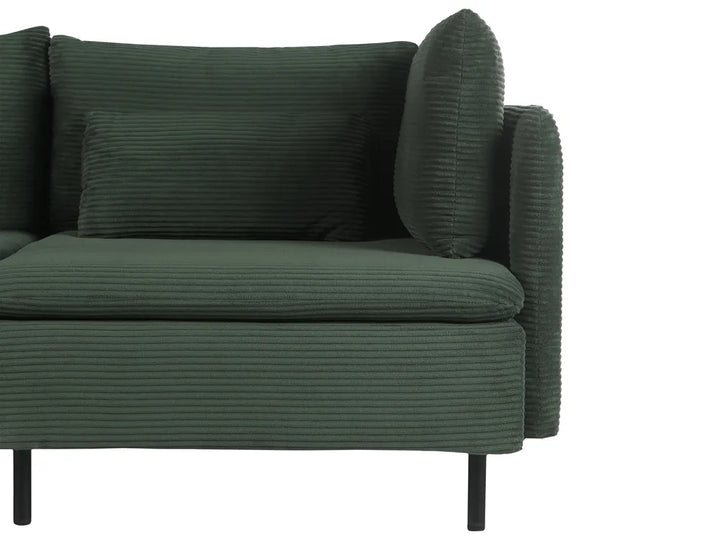 Modular Corner Sofa 3 Seater Corduroy Dark Green Right Hand Nyhan