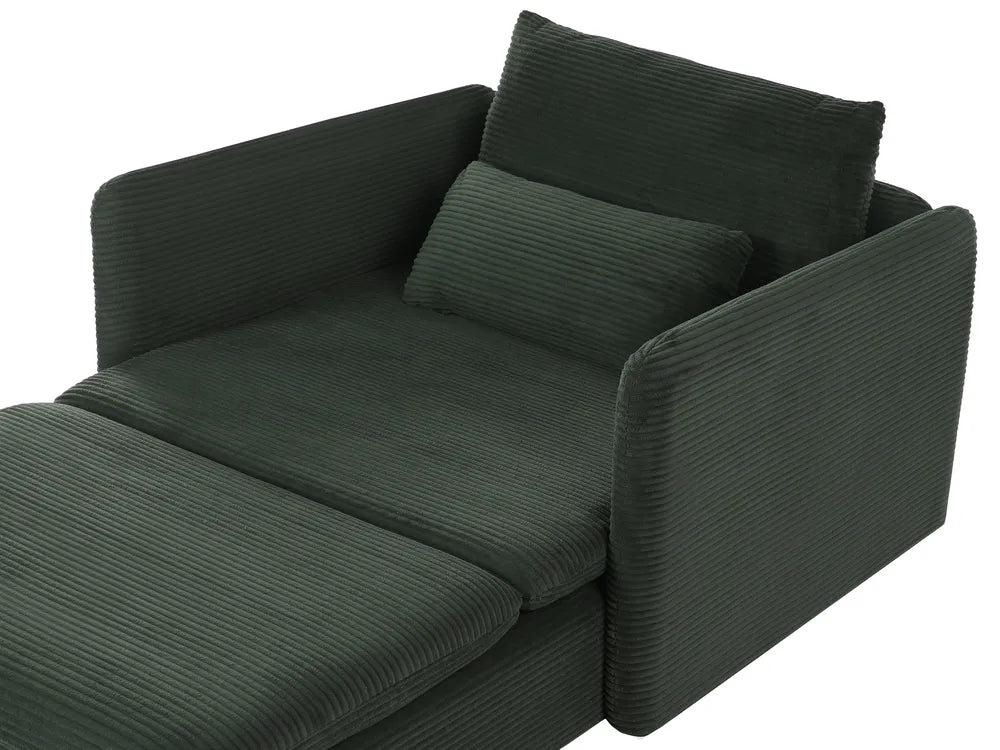 Modular Corner Sofa 3 Seater Corduroy Dark Green Left Hand Nyhan