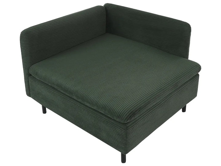 Modular Corner Sofa 3 Seater Corduroy Dark Green Left Hand Nyhan