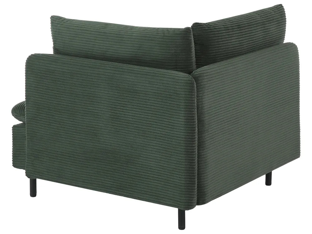 Modular Corner Sofa 3 Seater Corduroy Dark Green Left Hand Nyhan