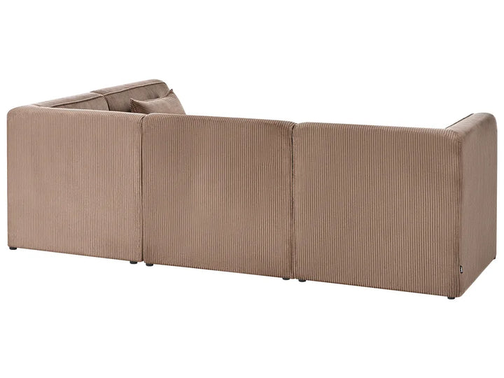 Modular Corner Sofa 4 Seater Right Hand Sand Beige Corduroy Ilkeston