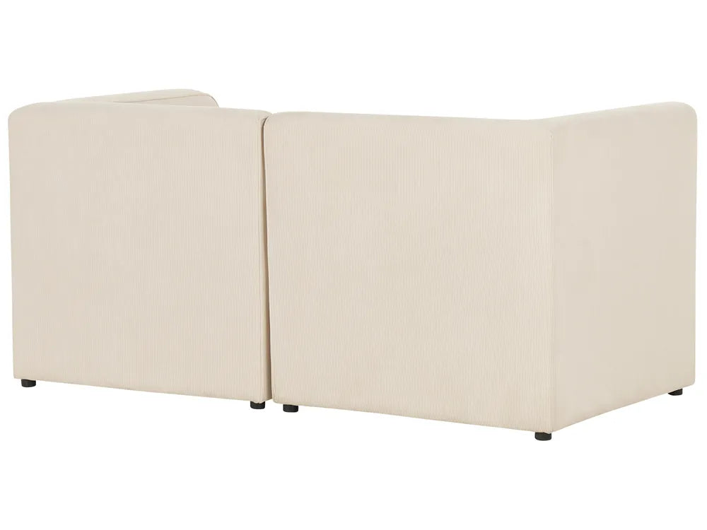 Modular Sofa 2 Seater Light Beige Corduroy Ilkeston