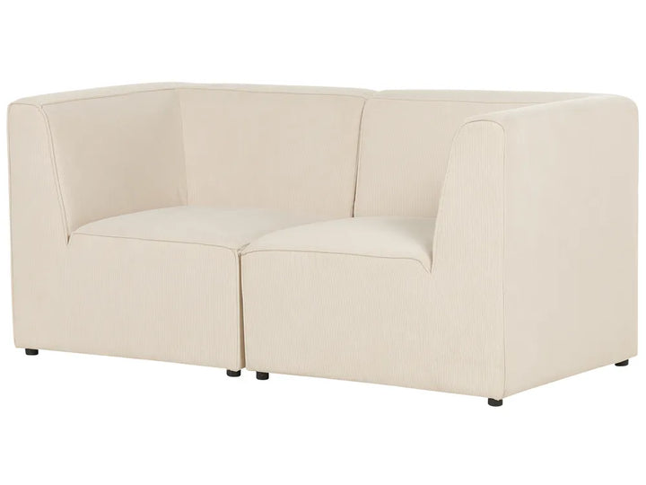 Modular Sofa 2 Seater Light Beige Corduroy Ilkeston