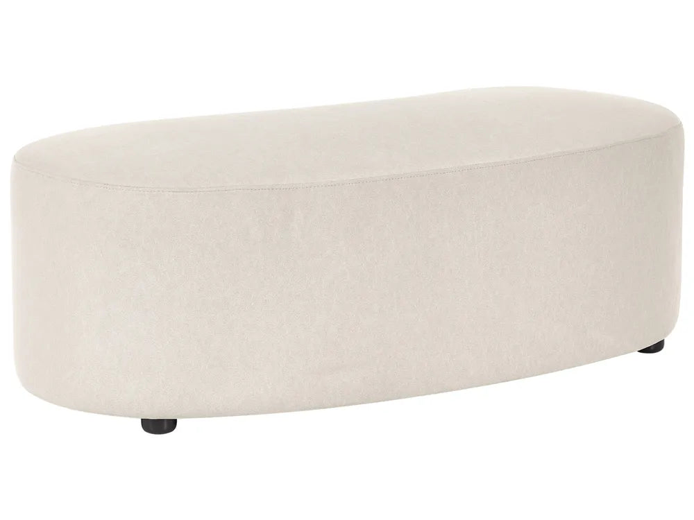 Sofa with Ottoman Fabric Light Beige Osmond
