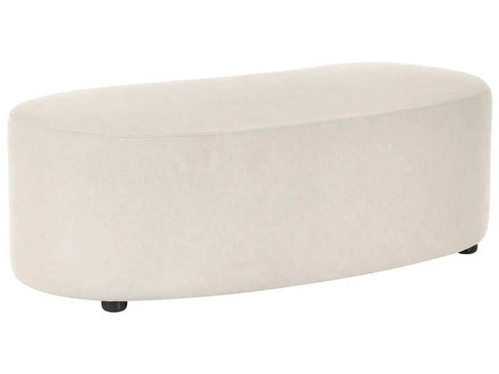 Sofa with Ottoman Fabric Light Beige Osmond
