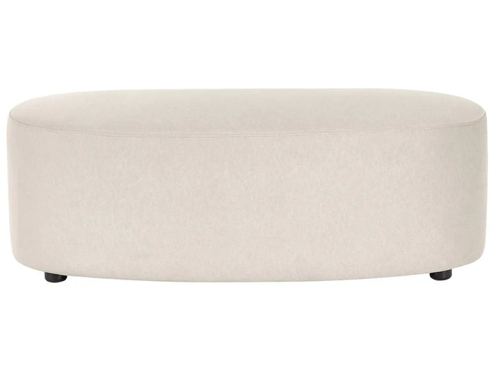 Sofa with Ottoman Fabric Light Beige Osmond