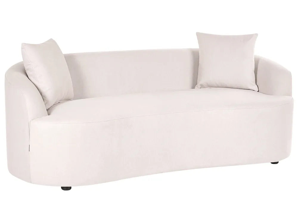 Sofa with Ottoman Fabric Light Beige Osmond