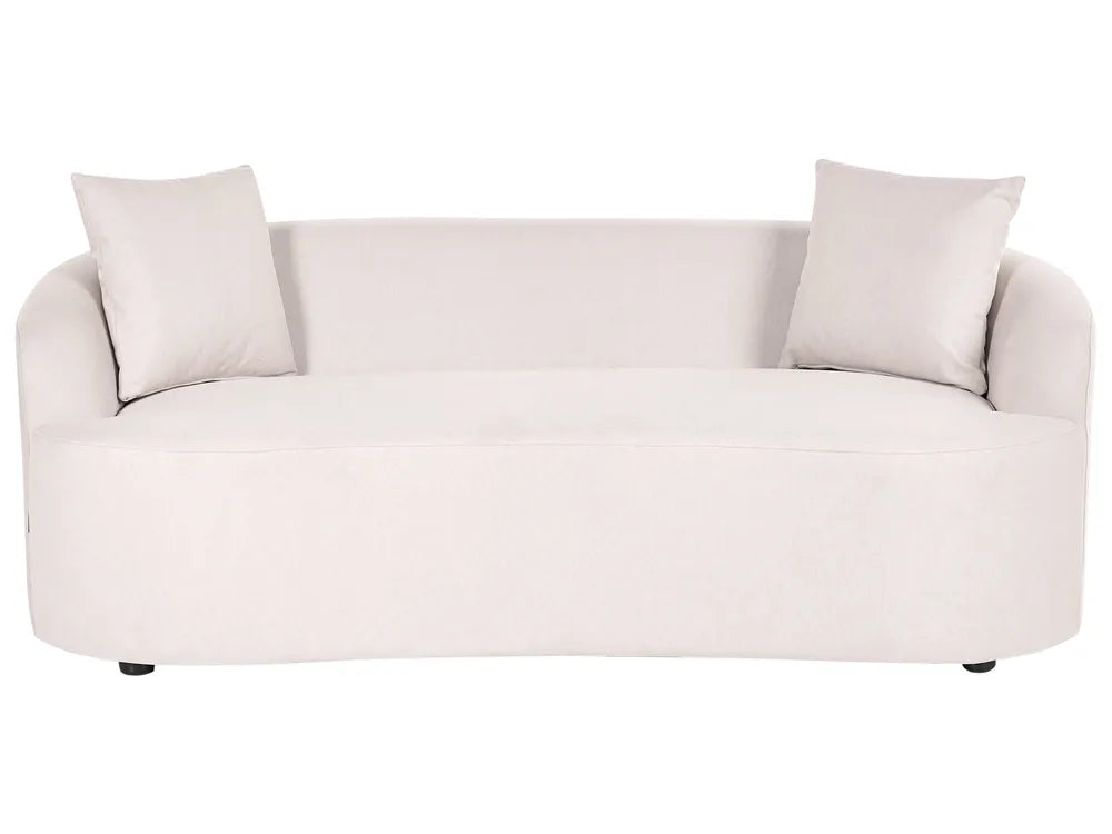 Sofa with Ottoman Fabric Light Beige Osmond