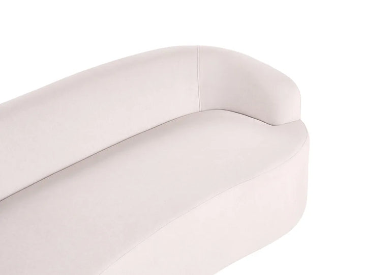 Sofa with Ottoman Fabric Light Beige Osmond
