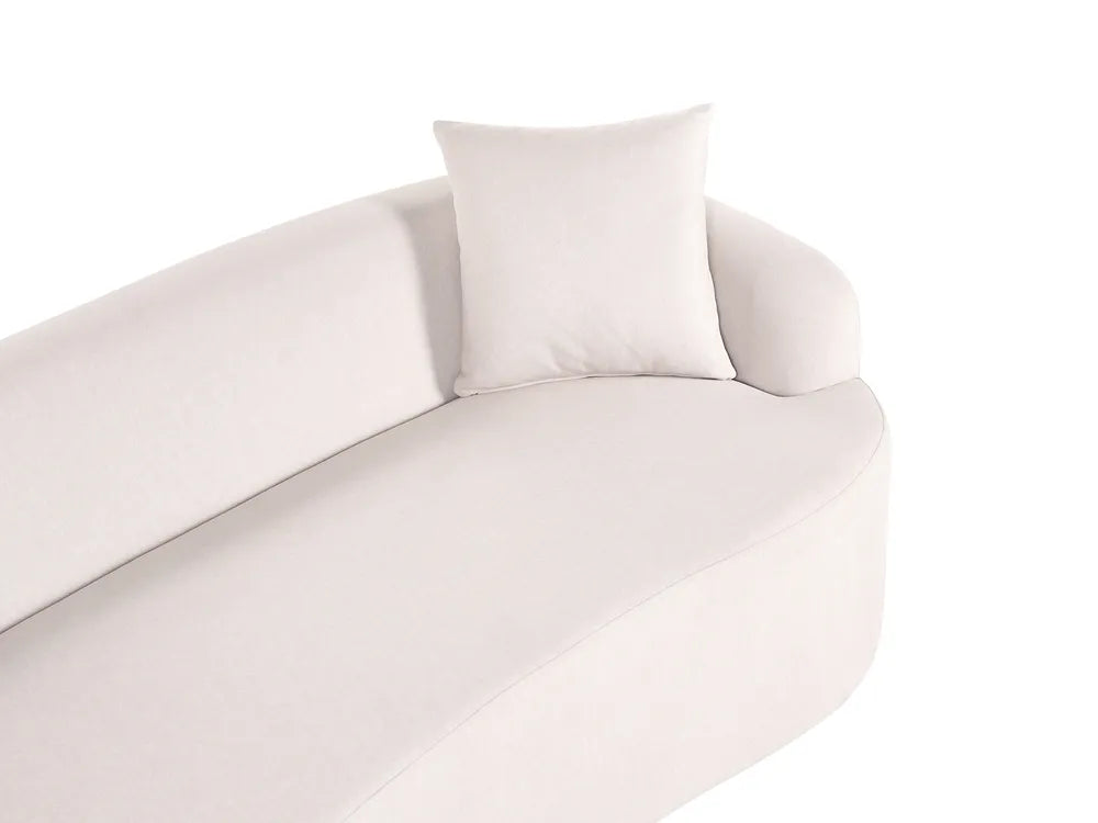 Sofa with Ottoman Fabric Light Beige Osmond