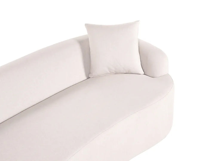 Sofa with Ottoman Fabric Light Beige Osmond