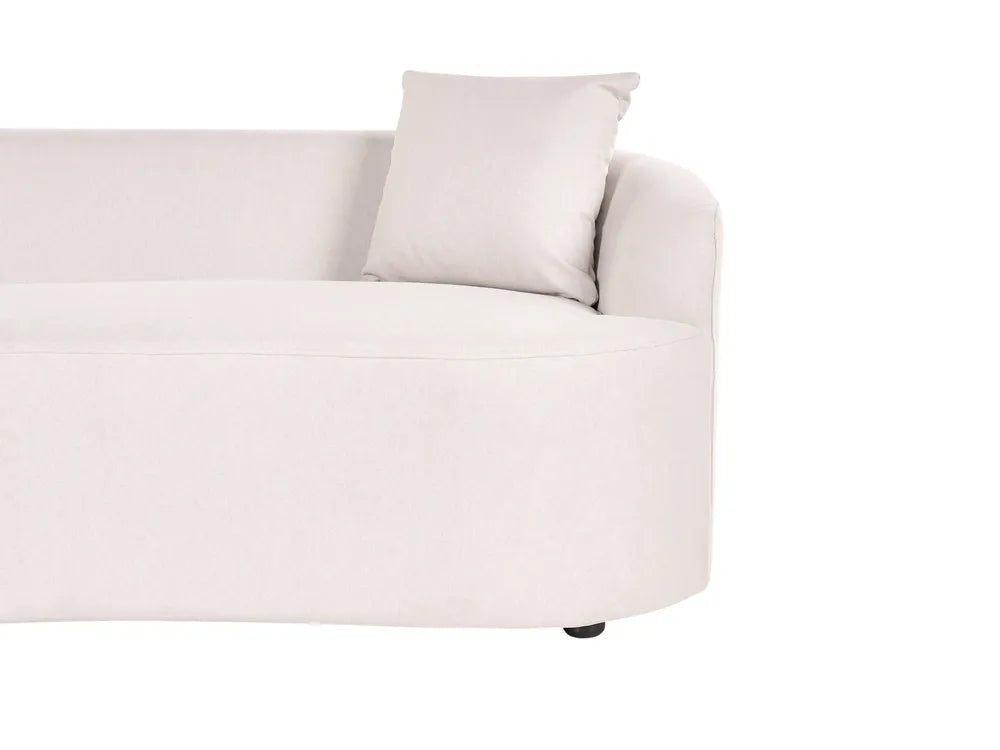 Sofa with Ottoman Fabric Light Beige Osmond