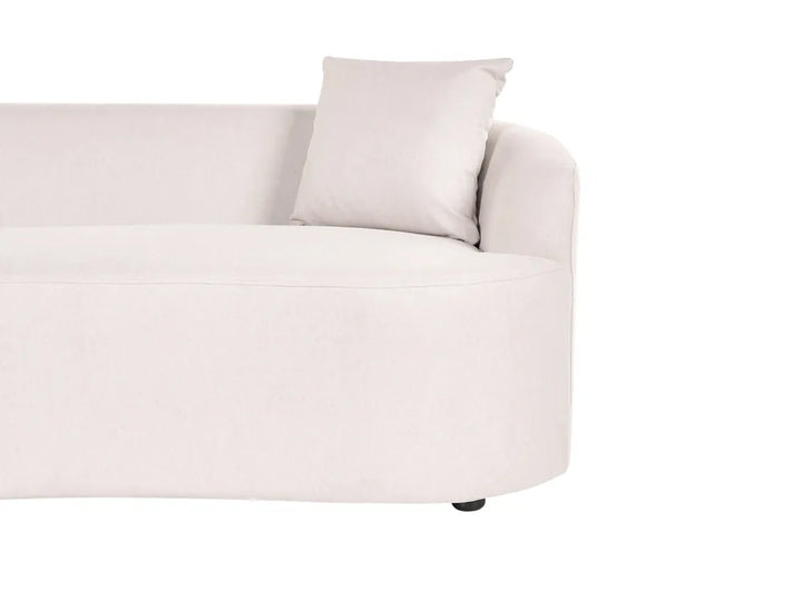 Sofa with Ottoman Fabric Light Beige Osmond