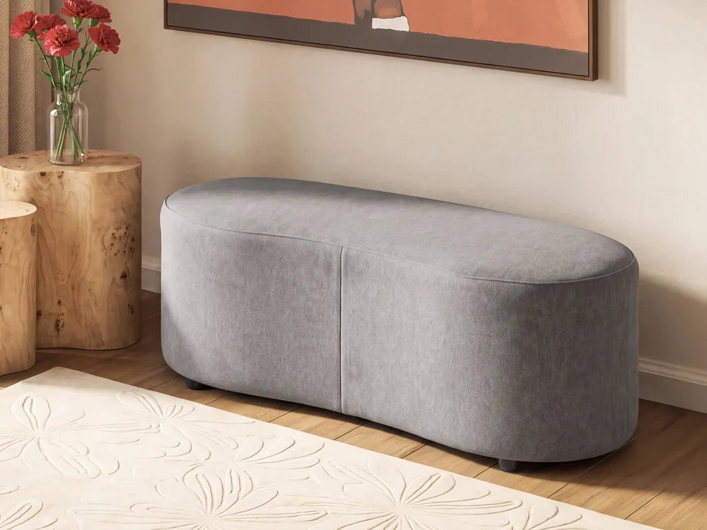 Sofa with Ottoman Fabric Grey Osmond