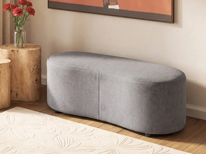 Sofa with Ottoman Fabric Grey Osmond
