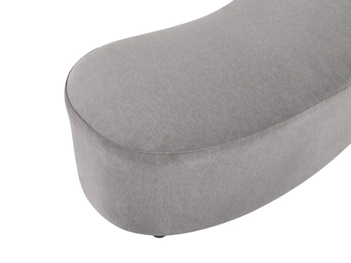Sofa with Ottoman Fabric Grey Osmond
